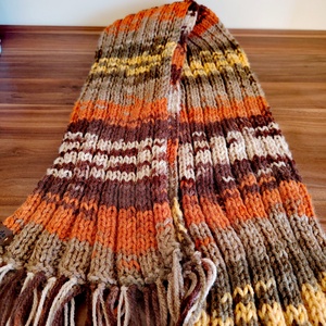 Őszi mozaik sál (54) - ruha & divat - sál, sapka, kendő - sál - Meska.hu