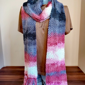 Málna szörbet sál (47), Ruha & Divat, Sál, Sapka, Kendő, Sál, Kötés, MESKA