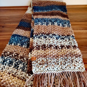 Föld színek ölelése sál (46) - ruha & divat - sál, sapka, kendő - sál - Meska.hu