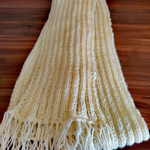 Mézes krémes sál (44) - ruha & divat - sál, sapka, kendő - sál - Meska.hu