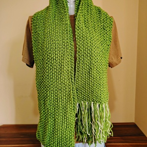 Zöld hosssszzzzzúúú sál (18) - ruha & divat - sál, sapka, kendő - sál - Meska.hu