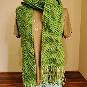 Zöld hosssszzzzzúúú sál (18), Ruha & Divat, Sál, Sapka, Kendő, Sál, Kötés, MESKA