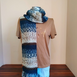 Árnyalt kékség sál (37) - ruha & divat - sál, sapka, kendő - sál - Meska.hu