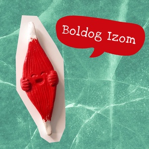 BOLDOG IZOM /  kerámia hűtőmágnes szalagos dísz / sport / anatómia mozgás fitness gyúrás kondi futás / szervek - otthon & életmód - konyhafelszerelés, tálalás - konyhai dekoráció - hűtőmágnes - Meska.hu