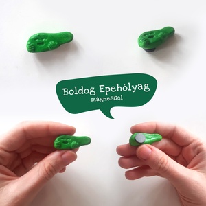 BOLDOG EPEHÓLYAG /  kerámia hűtőmágnes szalagos dísz / epe, máj, emésztés - otthon & életmód - dekoráció - dísztárgy - Meska.hu