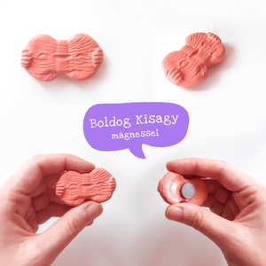 BOLDOG AGY ( elme ) és KISAGY ( tudatalatti ) - kerámia hűtőmágnes / dísz, kabala / depresszió ellen, nevetés, vicces - otthon & életmód - konyhafelszerelés, tálalás - Meska.hu