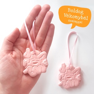 BOLDOG BELEK / Boldog emésztés , vékonybél, vastagbél, kerámia hűtőmágnes vagy szalagos dísz - művészet - más művészeti ág - Meska.hu