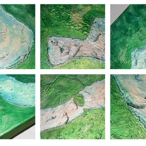Balatoni hullámok - 50 x 20 cm festmény  - művészet - festmény - festmény vegyes technika - Meska.hu