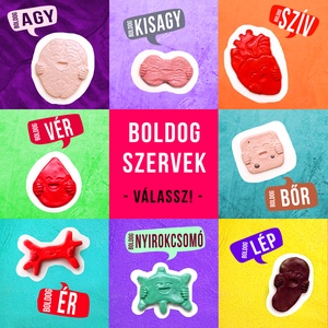 BOLDOG SZERVEK II./5 >> szív, agy, nyirokcsomó, lép, bőr, kisagy, ér << hűtőmágnes, dísz, kabala - Meska.hu