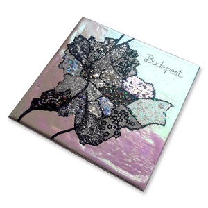 Budapest kerületek 12x12cm festmény / falemezen, csillogo, hologram, dekoráció, kép - művészet - festmény - festmény vegyes technika - Meska.hu