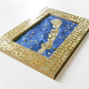 Barokk Balaton / 18 x 13 cm / aranyozott öntapadó, rusztikus papír kidomborodással, Művészet, Festmény, Festmény vegyes technika, Mozaik, Papírművészet, MESKA