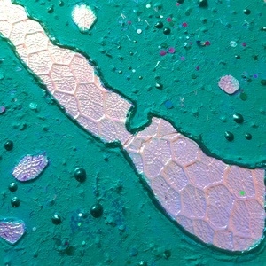 Hologramos Balaton 21x17 cm farost lemezen - türkiz háttér - otthon & életmód - dekoráció - fali és függő dekoráció - falra akasztható dekor - Meska.hu