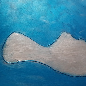 Azúrkék Balaton / (1méter) 100 x 50 cm / dekoráció, festmény - művészet - festmény - festmény vegyes technika - Meska.hu