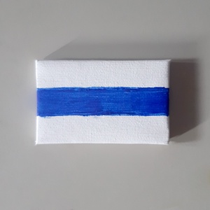 8x5cm KÉK JEL - kéktúra jelzés mini vászonra hűtőmágnes vagy dekoráció kép kéktúrázónak - otthon & életmód - dekoráció - dísztárgy - Meska.hu