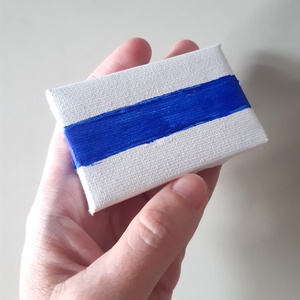8x5cm KÉK JEL - kéktúra jelzés mini vászonra hűtőmágnes vagy dekoráció kép kéktúrázónak - otthon & életmód - dekoráció - dísztárgy - Meska.hu