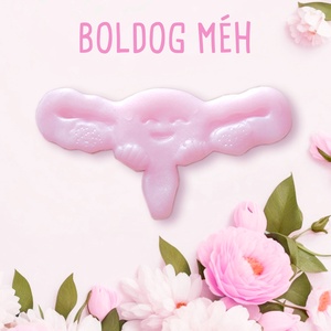 BOLDOG MÉH - hűtőmágnes, szalagos dísz, kabala / kisütött gyurmából / női szervek, Otthon & Életmód, Konyhafelszerelés, tálalás, Konyhai dekoráció, Hűtőmágnes, Mindenmás, Gyurma, MESKA