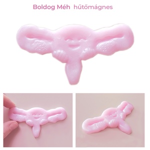 BOLDOG MÉH - hűtőmágnes, szalagos dísz, kabala / kisütött gyurmából / női szervek - otthon & életmód - konyhafelszerelés, tálalás - konyhai dekoráció - hűtőmágnes - Meska.hu