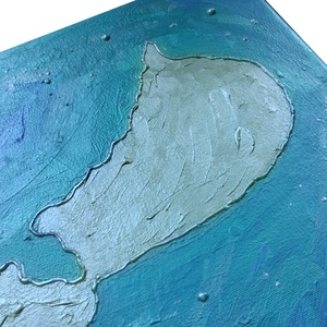 Türkiz Balaton sziluett / 70 x 40 cm - művészet - más művészeti ág - Meska.hu