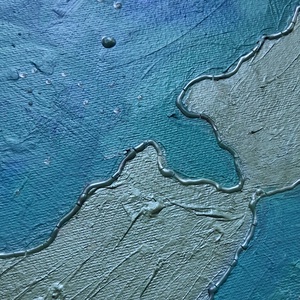 Türkiz Balaton sziluett / 70 x 40 cm - művészet - más művészeti ág - Meska.hu