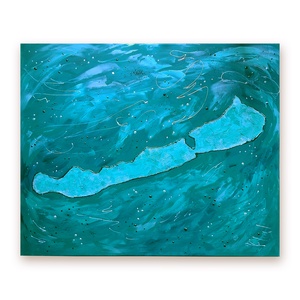 70x60cm Balaton sziluett vászonkép festmény, Művészet, Festmény, Festmény vegyes technika, Festészet, MESKA