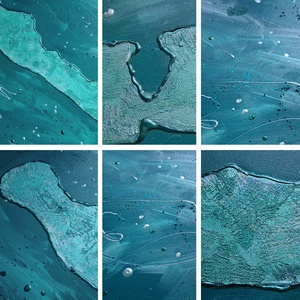 70x60cm Balaton sziluett vászonkép festmény - művészet - festmény - festmény vegyes technika - Meska.hu