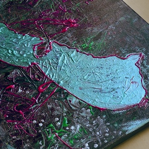 Pinky Balaton - 40 x 30 cm / vászonkép, festmény, vegyes technika - művészet - festmény - festmény vegyes technika - Meska.hu