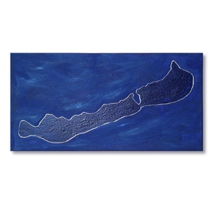 KÉK Balaton sziluett / 50 x 25 cm / dekoráció, festmény, sötétkék, Művészet, Festmény, Festmény vegyes technika, Festészet, MESKA