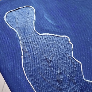 KÉK Balaton sziluett / 50 x 25 cm / dekoráció, festmény, sötétkék - művészet - festmény - festmény vegyes technika - Meska.hu