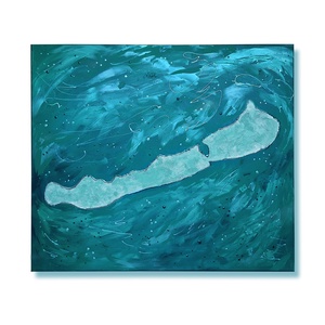 70x60cm Balaton sziluett vászonkép festmény, Művészet, Festmény, Festmény vegyes technika, Festészet, MESKA