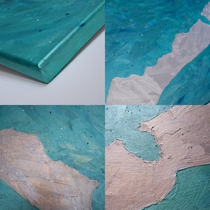 Türkiz Balaton / (1méter) 100 x 50 cm / dekoráció, festmény - művészet - festmény - akril - Meska.hu