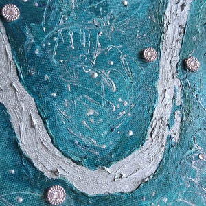 Dunakanyar / 20x20cm / festmény, vászonkép / Nagymaros Zebegény Visegrád Dömös - művészet - festmény - akril - Meska.hu