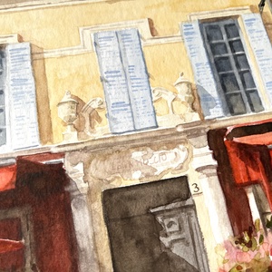 Nizza, Franciaország - eredeti akvarell festmény - művészet - festmény - akvarell - Meska.hu