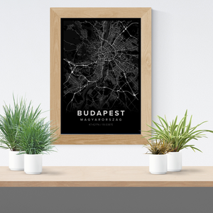Budapest Térkép - Minimál stílus - Falikép / poszter A4 - otthon & lakás - dekoráció - kép & falikép - poszter - Meska.hu