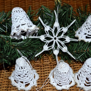 Horgolt karácsonyfa díszek, Karácsony, Karácsonyi lakásdekoráció, Karácsonyfadíszek, Horgolás, MESKA