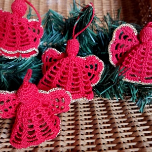 Horgolt karácsonyfa díszek, Karácsony, Karácsonyi lakásdekoráció, Karácsonyfadíszek, Horgolás, MESKA