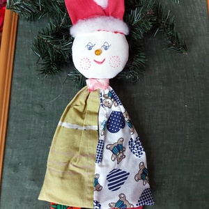 Textil Mikulás baba zsebbel  , Karácsony, Mikulás, Mikulás zsák, Hímzés, Varrás, MESKA