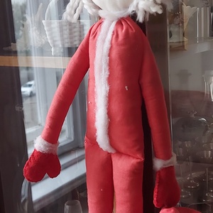 Textil baba zsákkal  - karácsony - karácsonyi lakásdekoráció - karácsonyi manók, figurák - Meska.hu