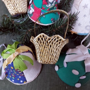 Textil karácsonyfa díszek - karácsony - karácsonyi lakásdekoráció - karácsonyfadíszek - Meska.hu