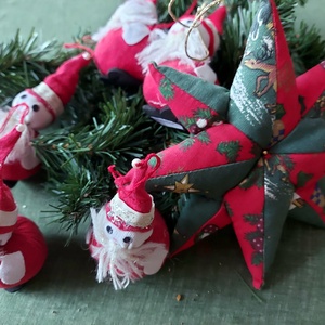 Textil Mikulás  karácsonyfa díszek, Karácsony, Karácsonyi lakásdekoráció, Karácsonyfadíszek, Mindenmás, MESKA