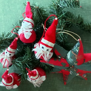 Textil Mikulás  karácsonyfa díszek - karácsony - karácsonyi lakásdekoráció - karácsonyfadíszek - Meska.hu