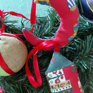   Karácsonyfa díszek textil - karácsony - karácsonyi lakásdekoráció - karácsonyfadíszek - Meska.hu