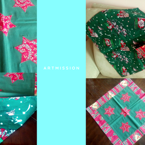 Patchwork kétoldalú terítő, csillag-télapó mintával - otthon & életmód - dekoráció - asztal és polc dekoráció - asztaldísz - Meska.hu