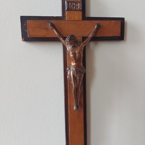 Antik fa  feszület , Otthon & Életmód, Dekoráció, Dísztárgy, Fémmegmunkálás, Famegmunkálás, MESKA