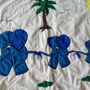 Patchwork elefántos falikép - otthon & életmód - babaszoba, gyerekszoba - babaszoba dekoráció - Meska.hu