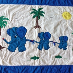 Patchwork elefántos falikép - otthon & életmód - babaszoba, gyerekszoba - babaszoba dekoráció - Meska.hu