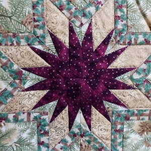 Patchwork kép, bordó-arany csillag, Otthon & Életmód, Dekoráció, Kép & Falikép, Vászonkép, Foltberakás, Patchwork, foltvarrás, MESKA