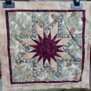 Patchwork kép, bordó-arany csillag - otthon & életmód - dekoráció - kép & falikép - vászonkép - Meska.hu