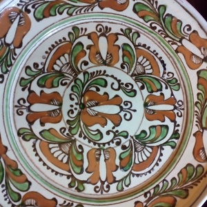 Korondi színes falitányér, tulipános - otthon & életmód - dekoráció - dísztárgy - Meska.hu