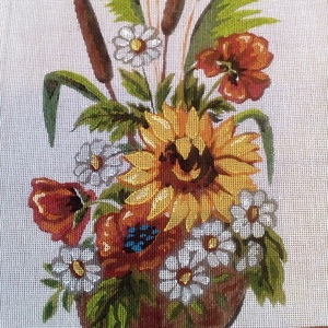 Tűgobelin alap, napraforgó, Művészet, Textilkép, Gobelin, Festészet, MESKA