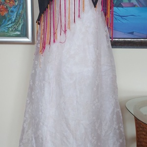 Alkalmi selyem sál kézi hímzéssel  - ruha & divat - sál, sapka, kendő - stóla - Meska.hu